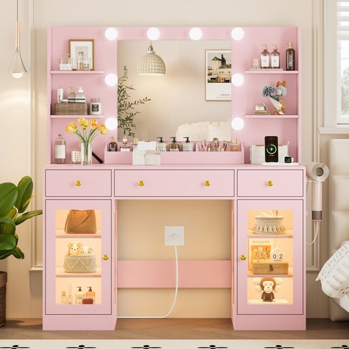 Large makeup vanity table with - vanity,