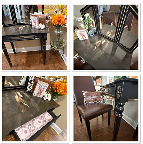 Black wood console - wood,