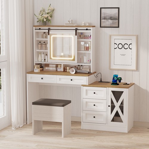Large makeup vanity desk - desk, set