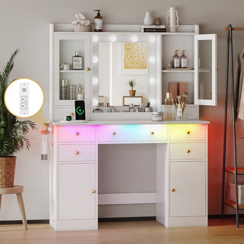 Vanity desk with - with, lighted