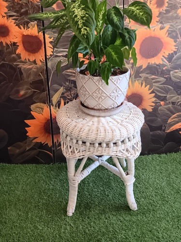 Vintage wicker leg vanity - wicker,
