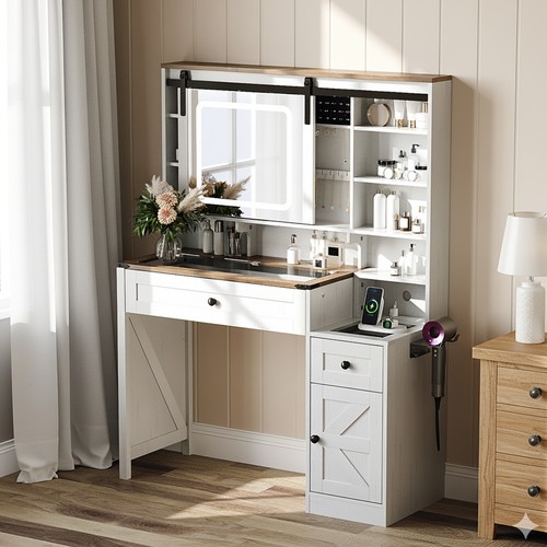 Farmhouse makeup vanity - farmhouse,